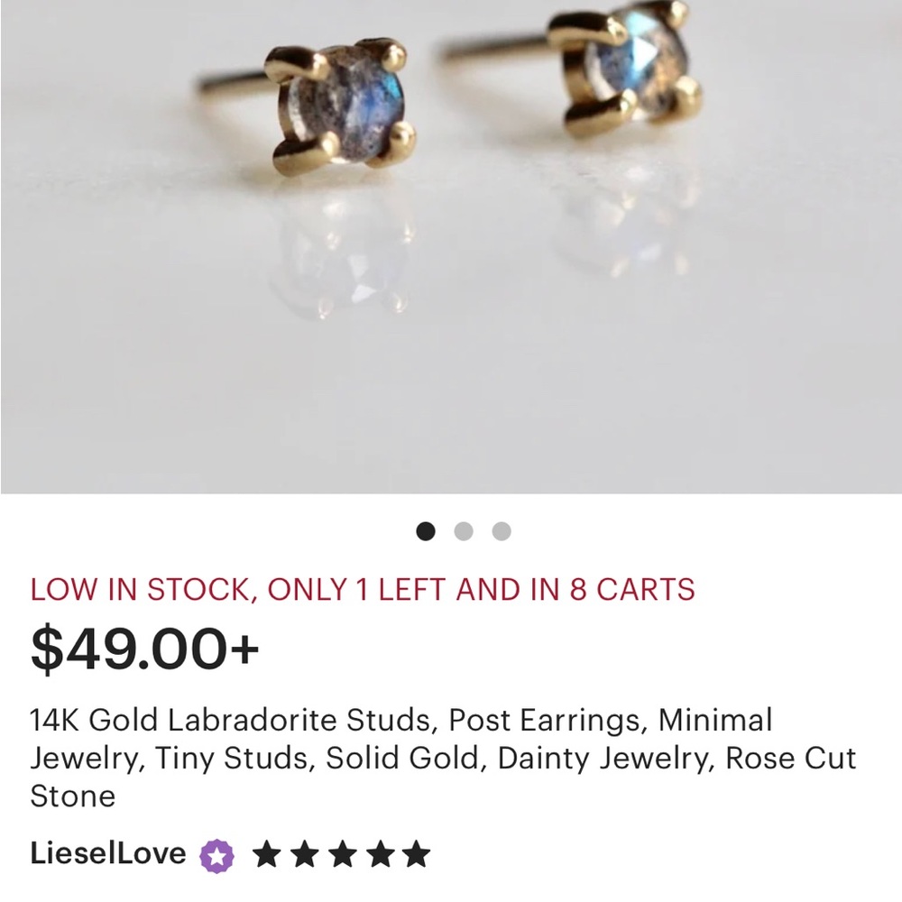 14k Labradorite Studs